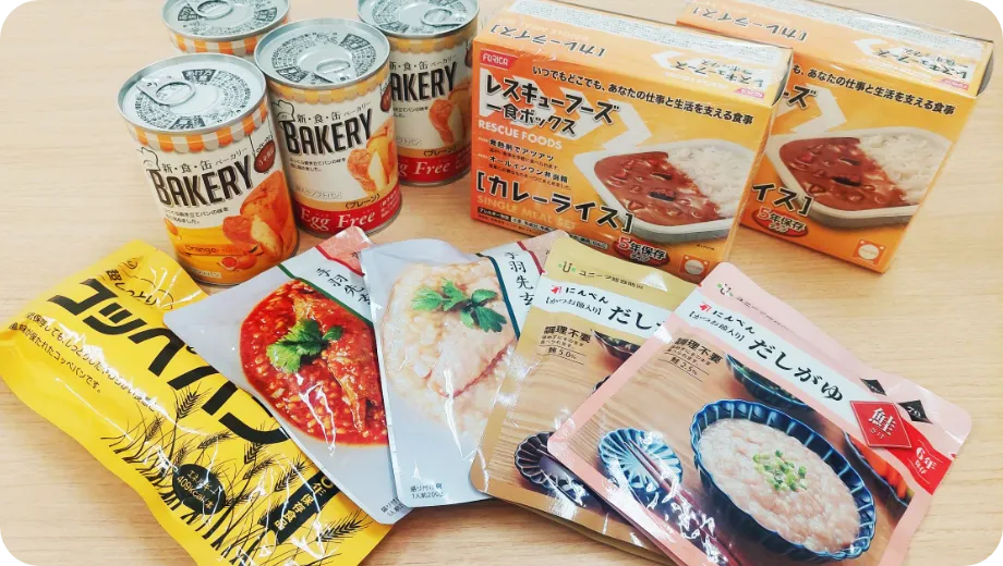 防災備蓄商品の寄付によるフードロス削減・支援活動のイメージ